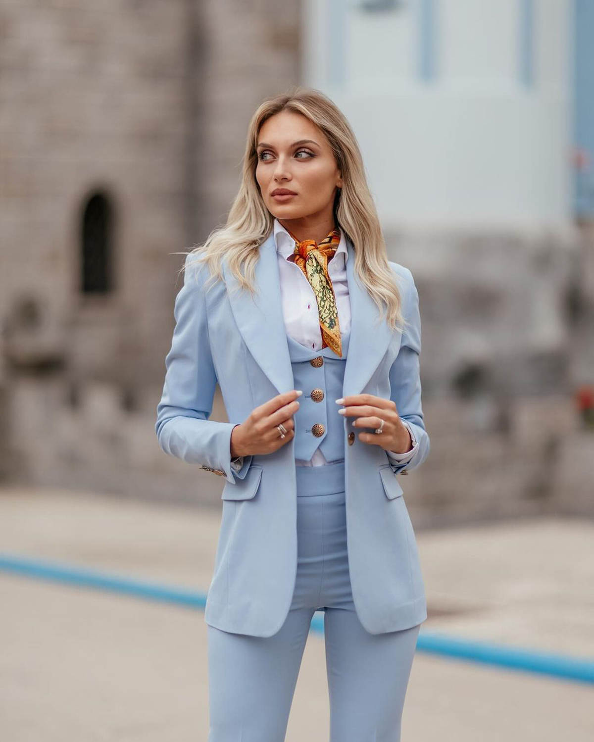 Women Formal Suits Sky Blue Pe - đánh giá và giá Women Formal Wear Tailor