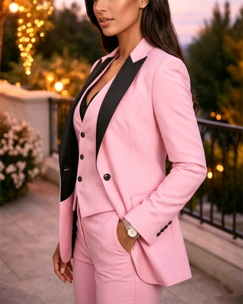 Pink Elegant Women's Suits 3 P - đánh giá và giá Women Formal Wear Tailor