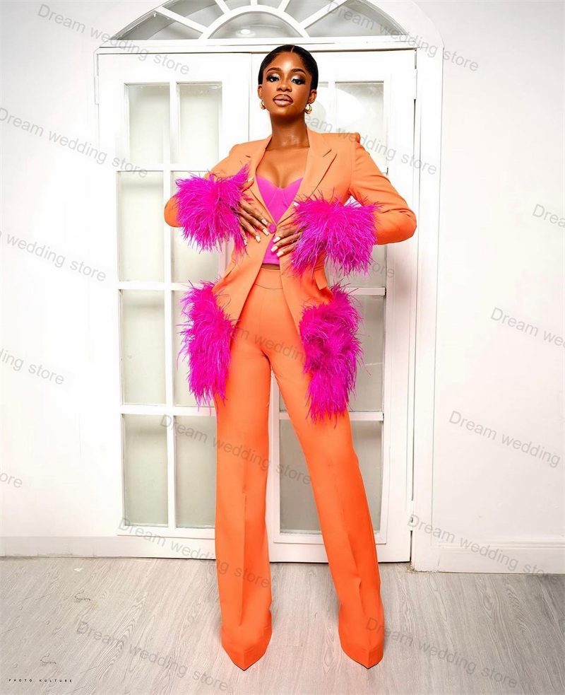 Ostrich Feather Orange Women S - đánh giá và giá Women Formal Wear Tailor