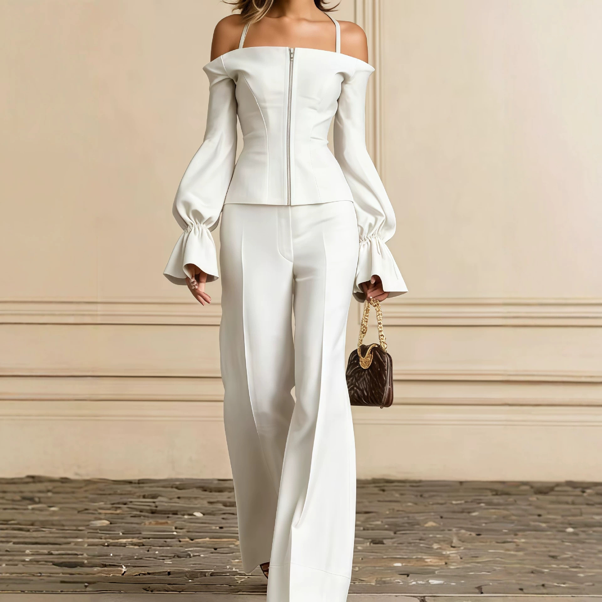 2 Piece Pants Set Women Solid  - đánh giá và giá Women Formal Wear Set