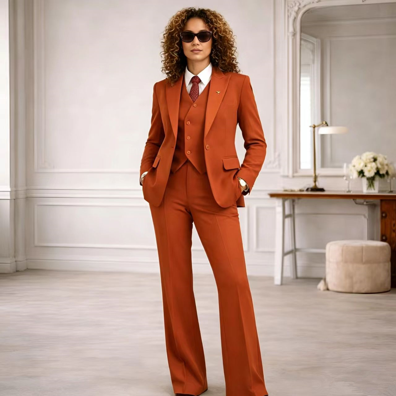 Rust Women's Suits 3 Pcs Vinta - đánh giá và giá Women Formal Wear Tailor
