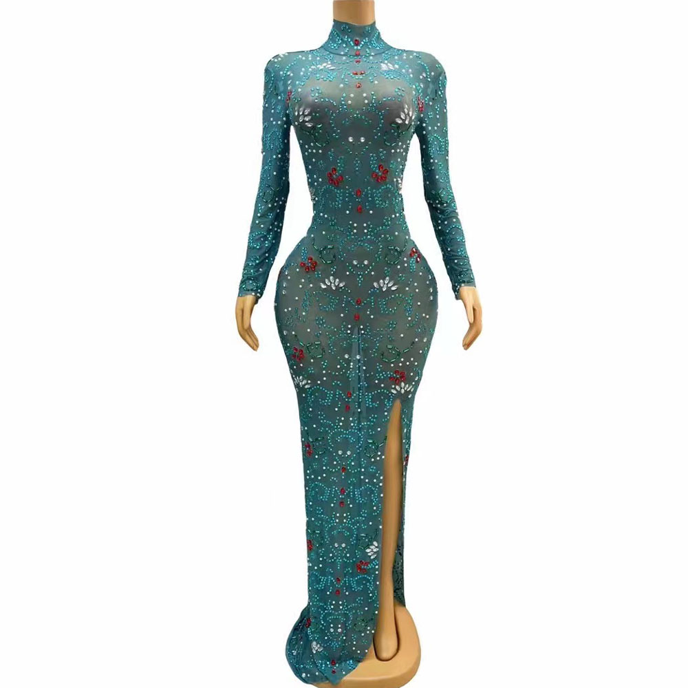 Sexy Stage luxurious Blue Gree - đánh giá và giá Women'S Green Formal Wear