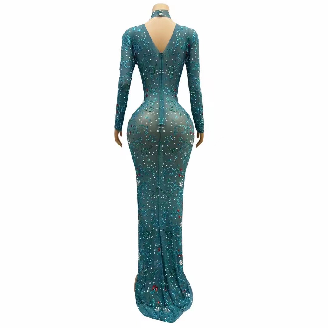 Sexy Stage luxurious Blue Gree - đánh giá và giá Women'S Green Formal Wear