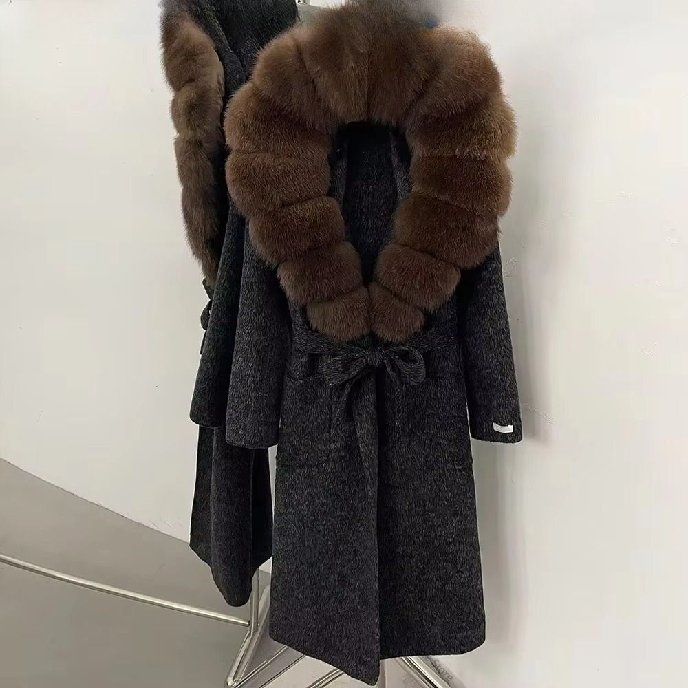 Women's Wool Coat Long Belted  - đánh giá và giá Women Formal Wear With Tie