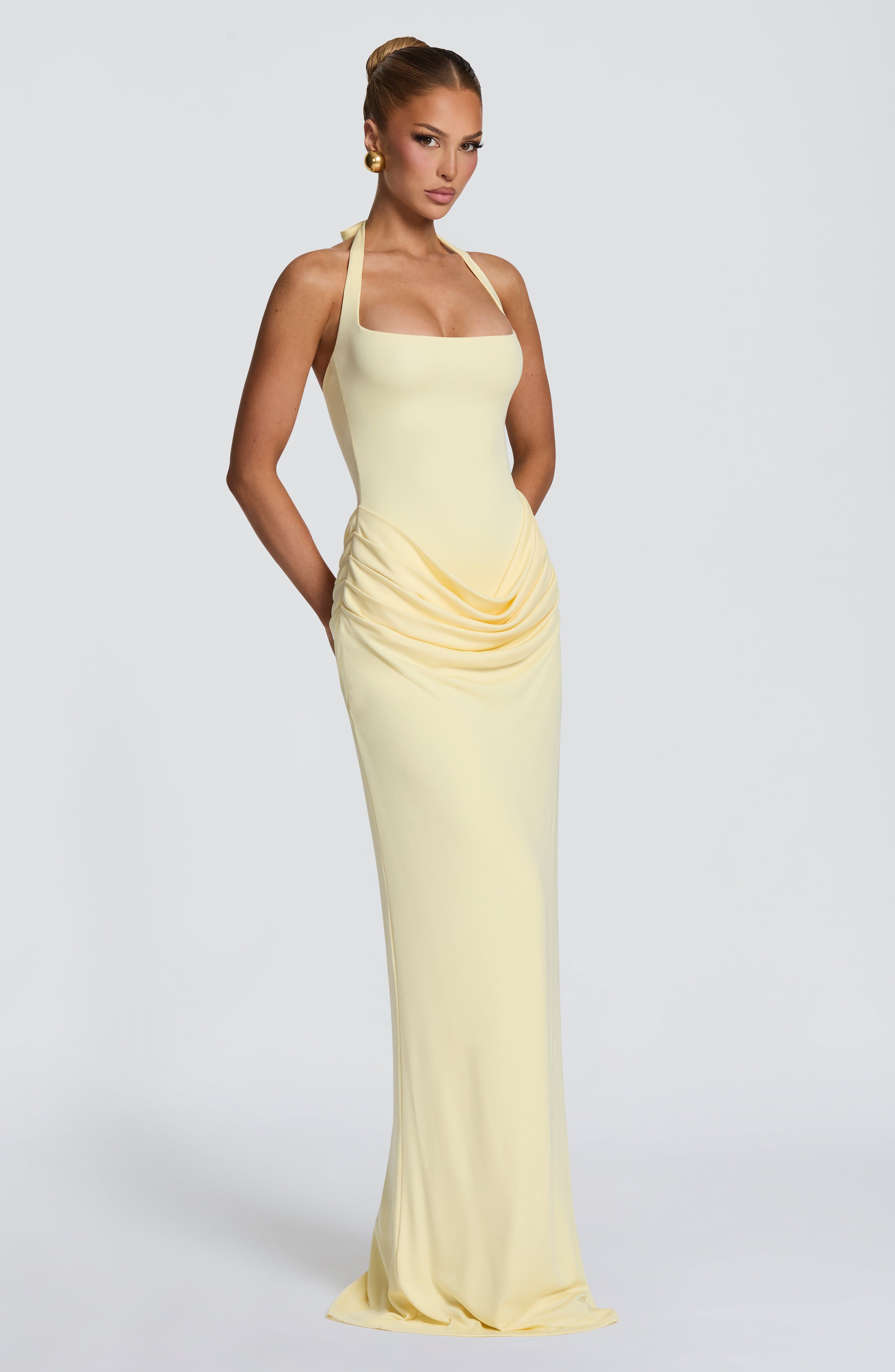 Halter Square Neck Maxi Dress  - đánh giá và giá Women'S Formal Wear Wedding