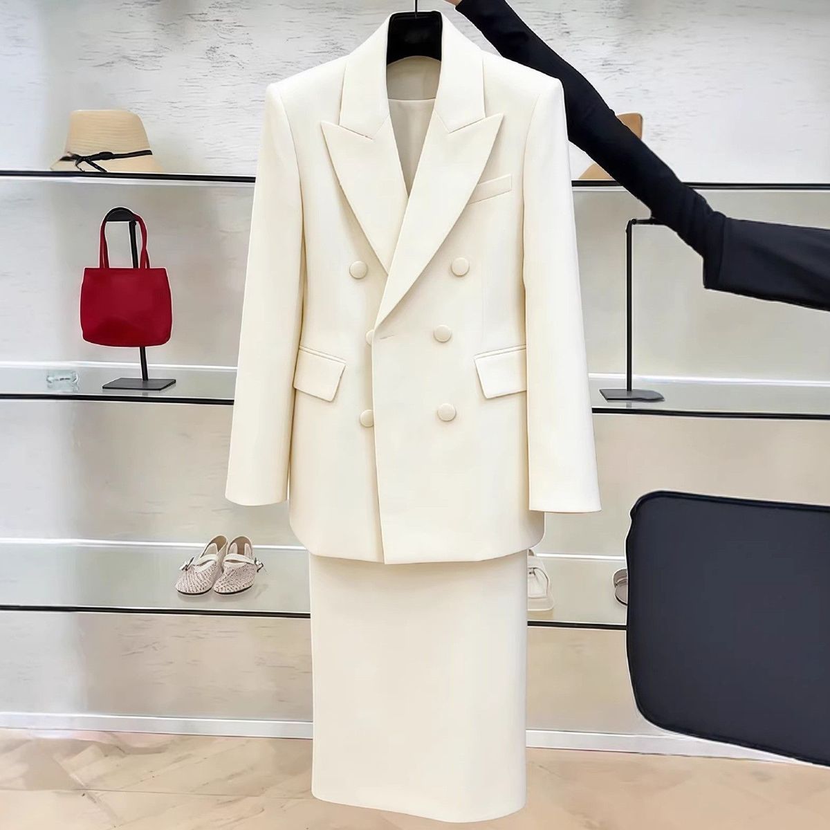 White Blazers Suits Set For Wo - đánh giá và giá Women Formal Wear Set